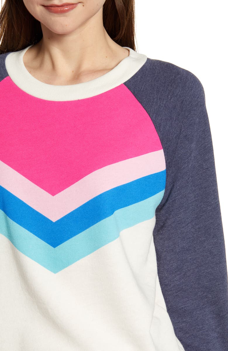 Wildfox Fiona Passion Chevron Pullover, Alternate, color, 