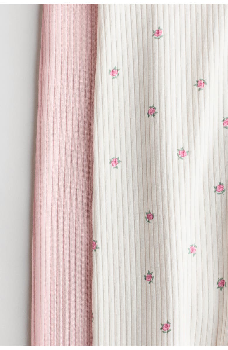 H&M 2-pack Cotton Sleepsuits, Alternate, color, Light Pink/Floral