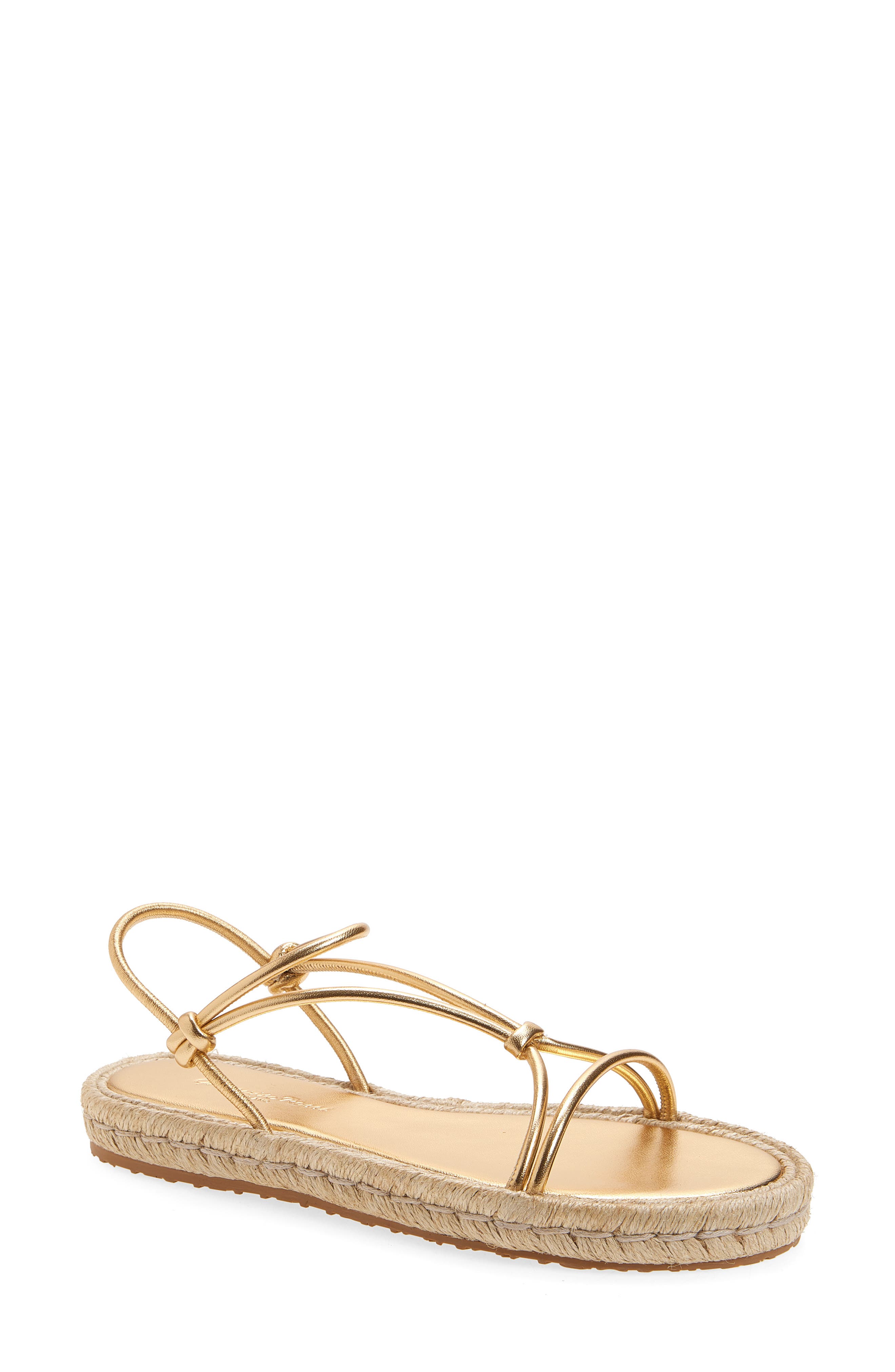 Gianvito Rossi Espadrille Cage Strap Flat Sandal, Main, color, Mekong Naturale