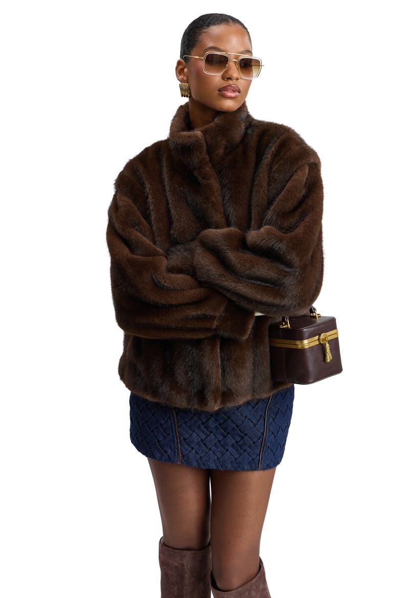 Faux Fur Jacket, Alternate, color, BUSTELO
