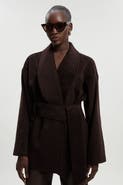 Karen Millen Brushed Wool Wrap Short Coat