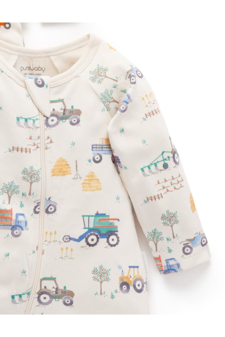 2 Pack Printed Zip Footie, Alternate, color, Farm Vehicles Print
