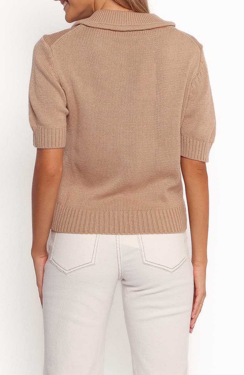 Petal & Pup Roman Collar Short Sleeve Cardigan, Alternate, color, Beige