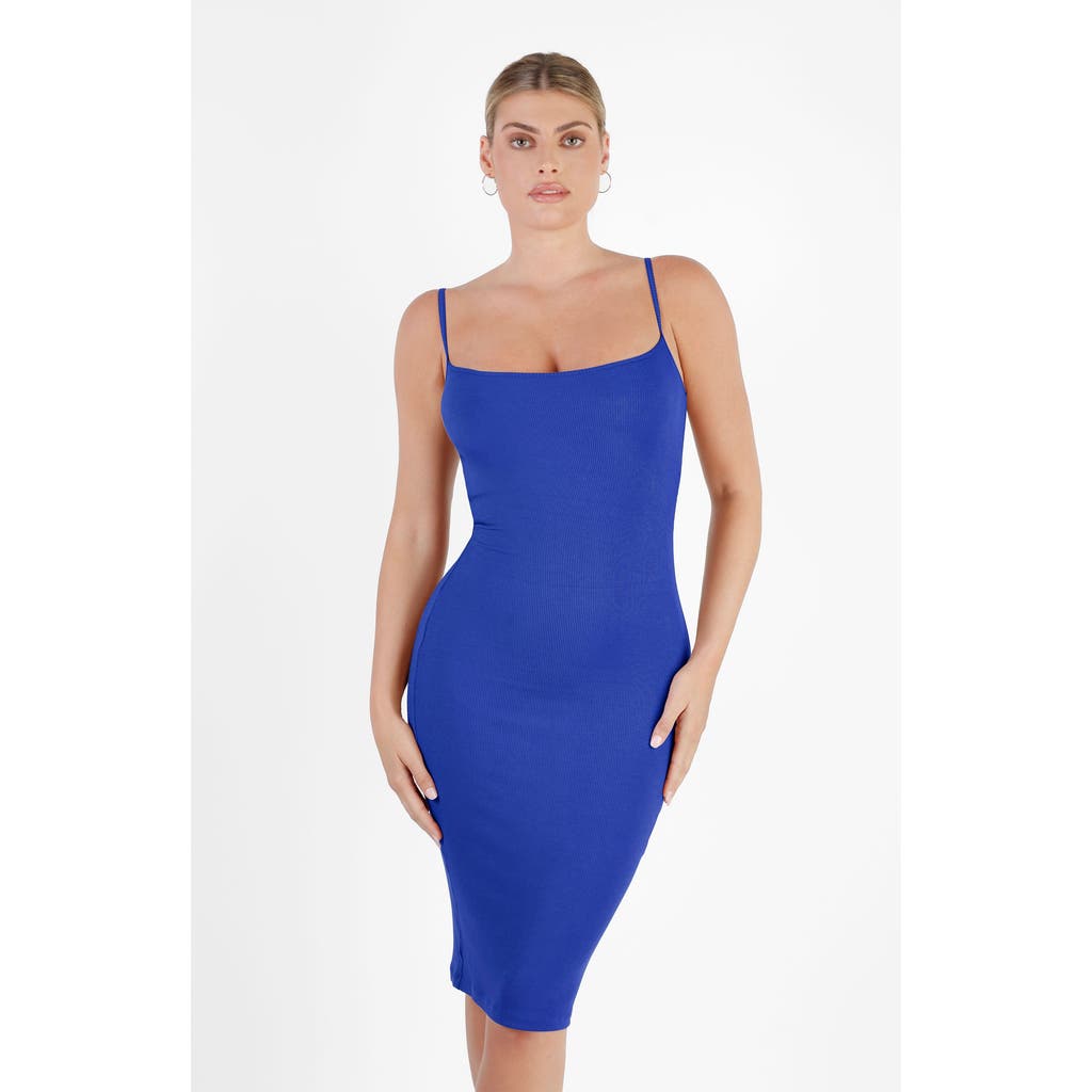 Popilush Shapewear Modal Sculpting Bodycon Dress In Royal Blue