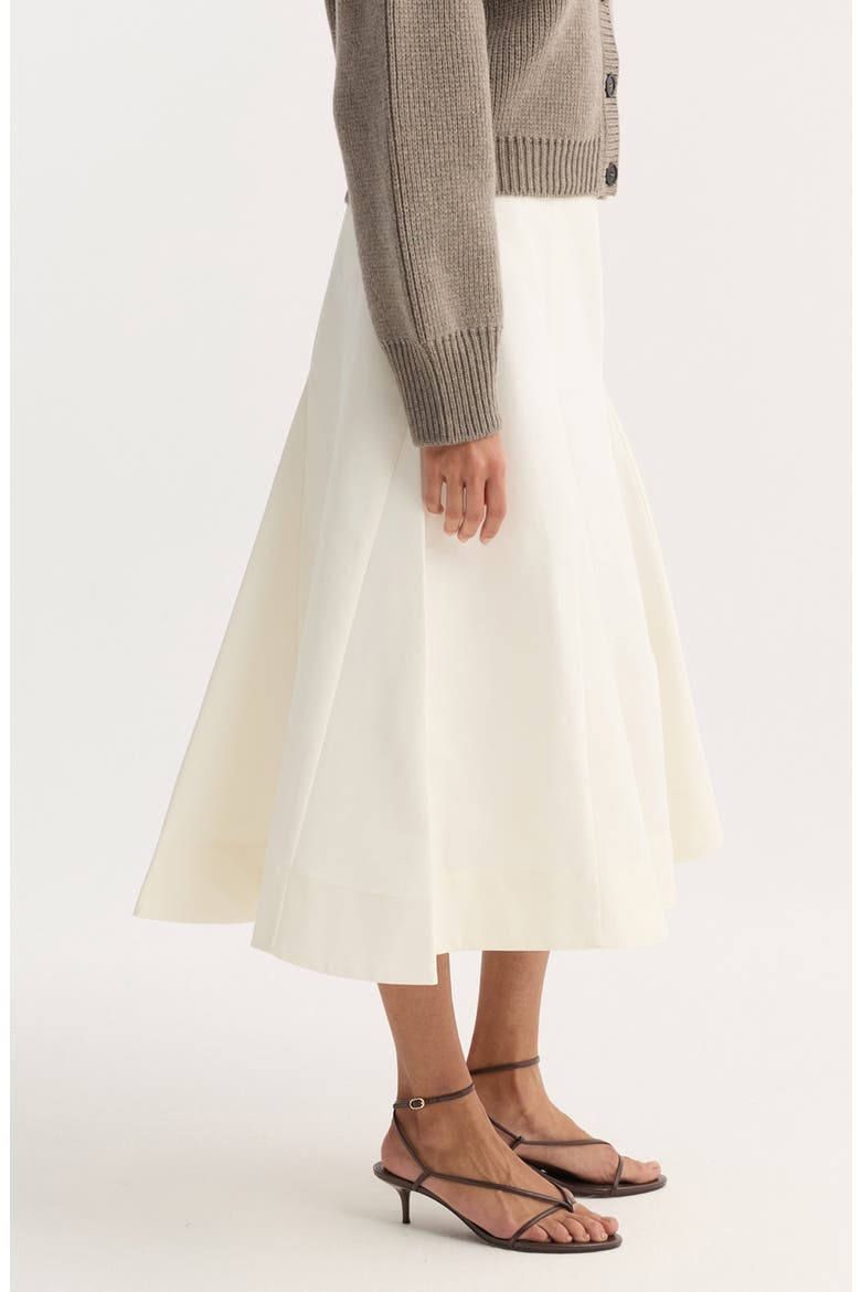 Sculptural Cotton Skirt, Alternate, color, PAPER WHITE