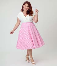 Unique Vintage Plus Size Sally Swing Skirt