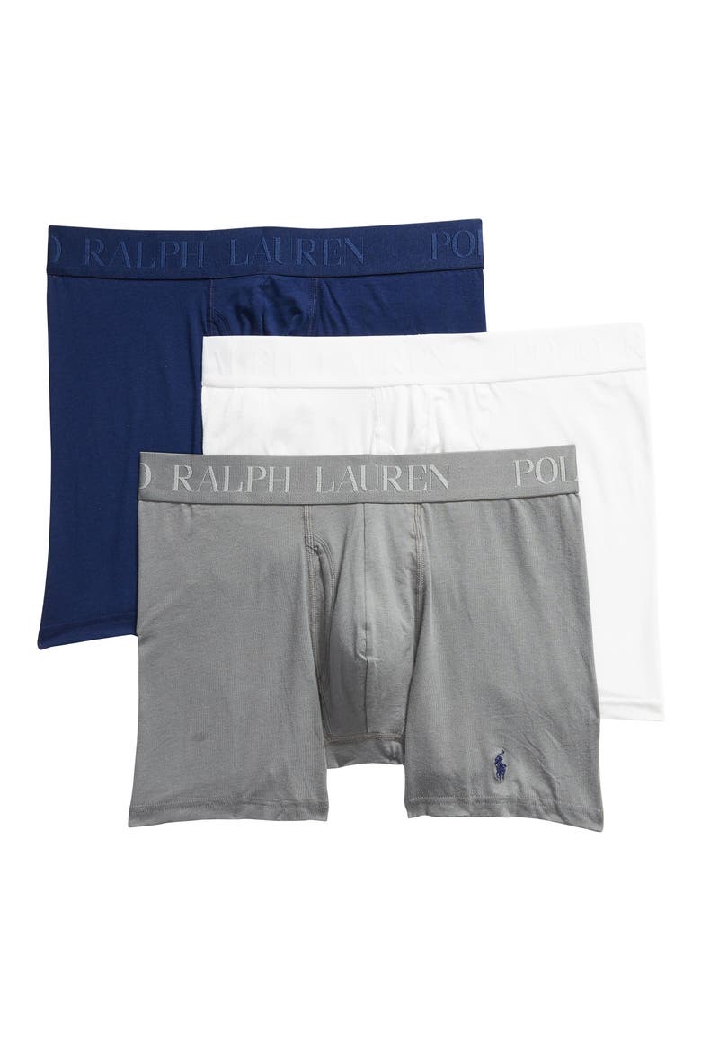4D 3-Pack Cotton & Modal Boxer Briefs, Main, color, WHITE/ GREY