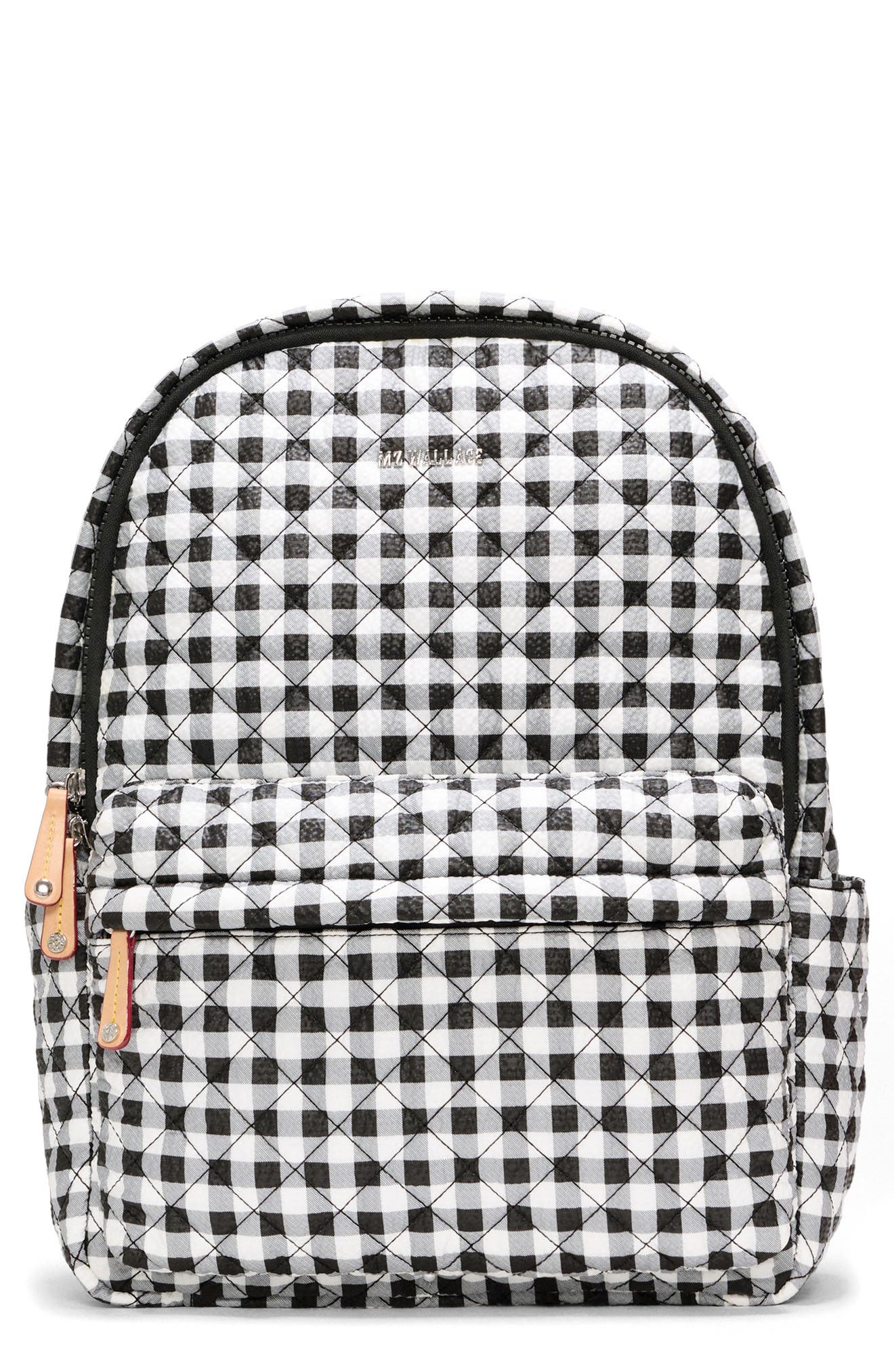 Metro Deluxe Backpack, Main, color, BLACK/ WHITE GINGHAM