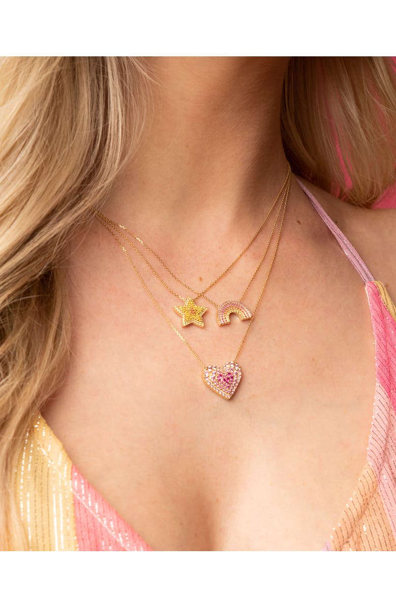 Campbell + Charlotte Juju Rainbow Charm Necklace, Alternate, color, Gold