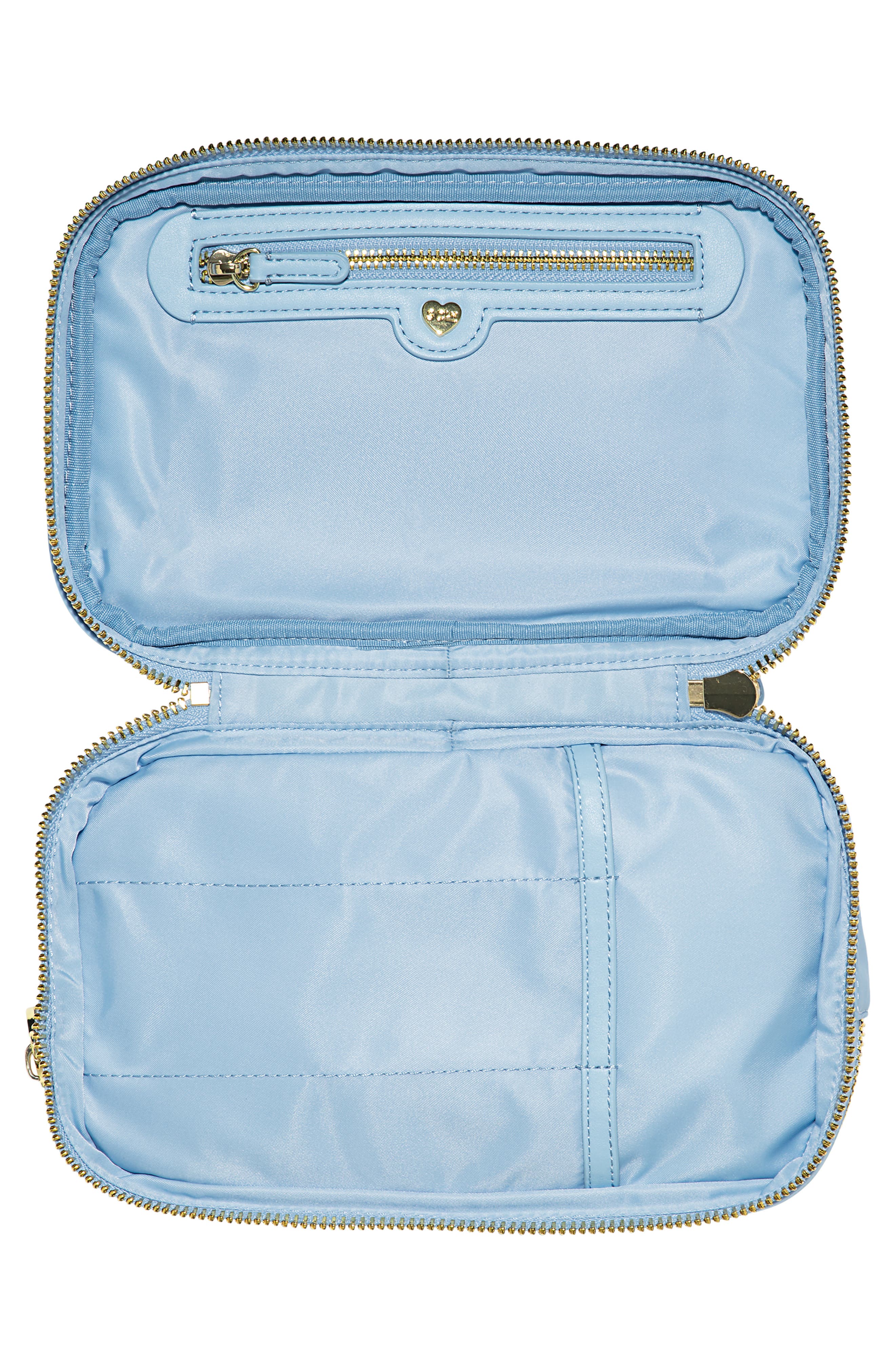 Double Zip Nylon Pouch, Alternate, color, PERIWINKLE
