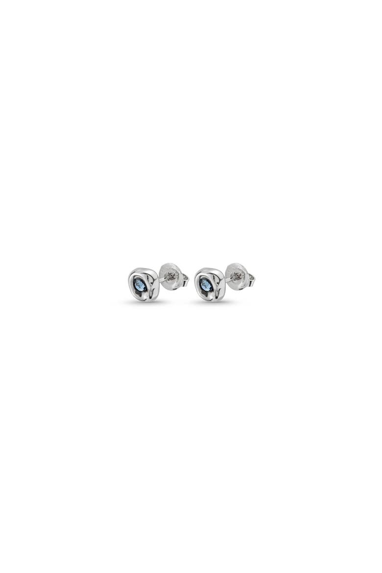 Sterling Silver-Plated Earrings with Crystal, Alternate, color, Silver