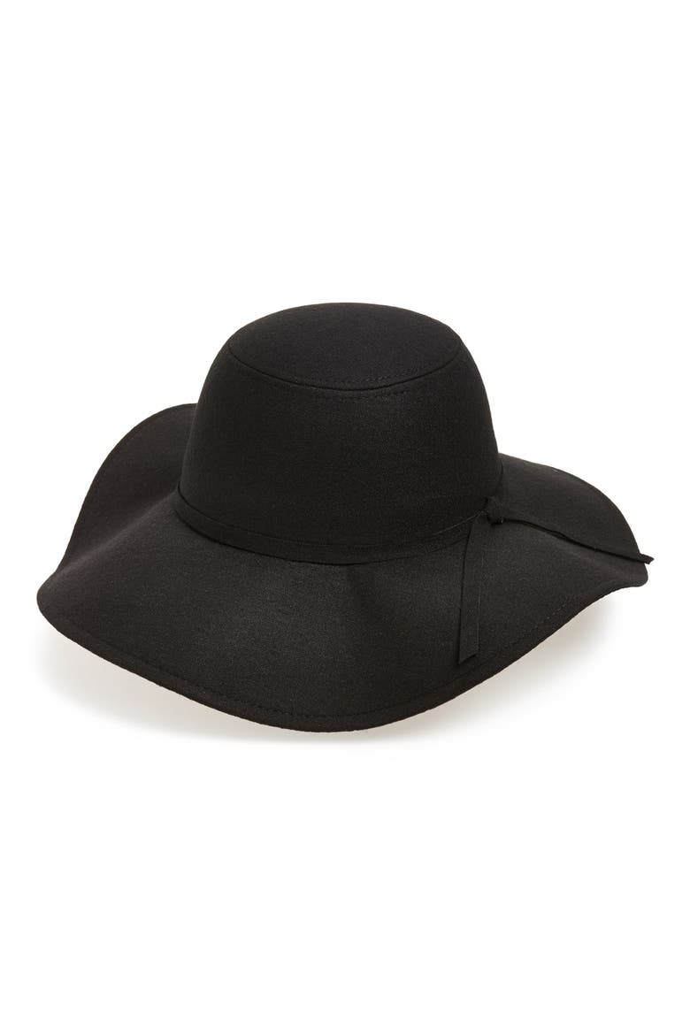 Floppy Felt Hat, Main, color, BLACK