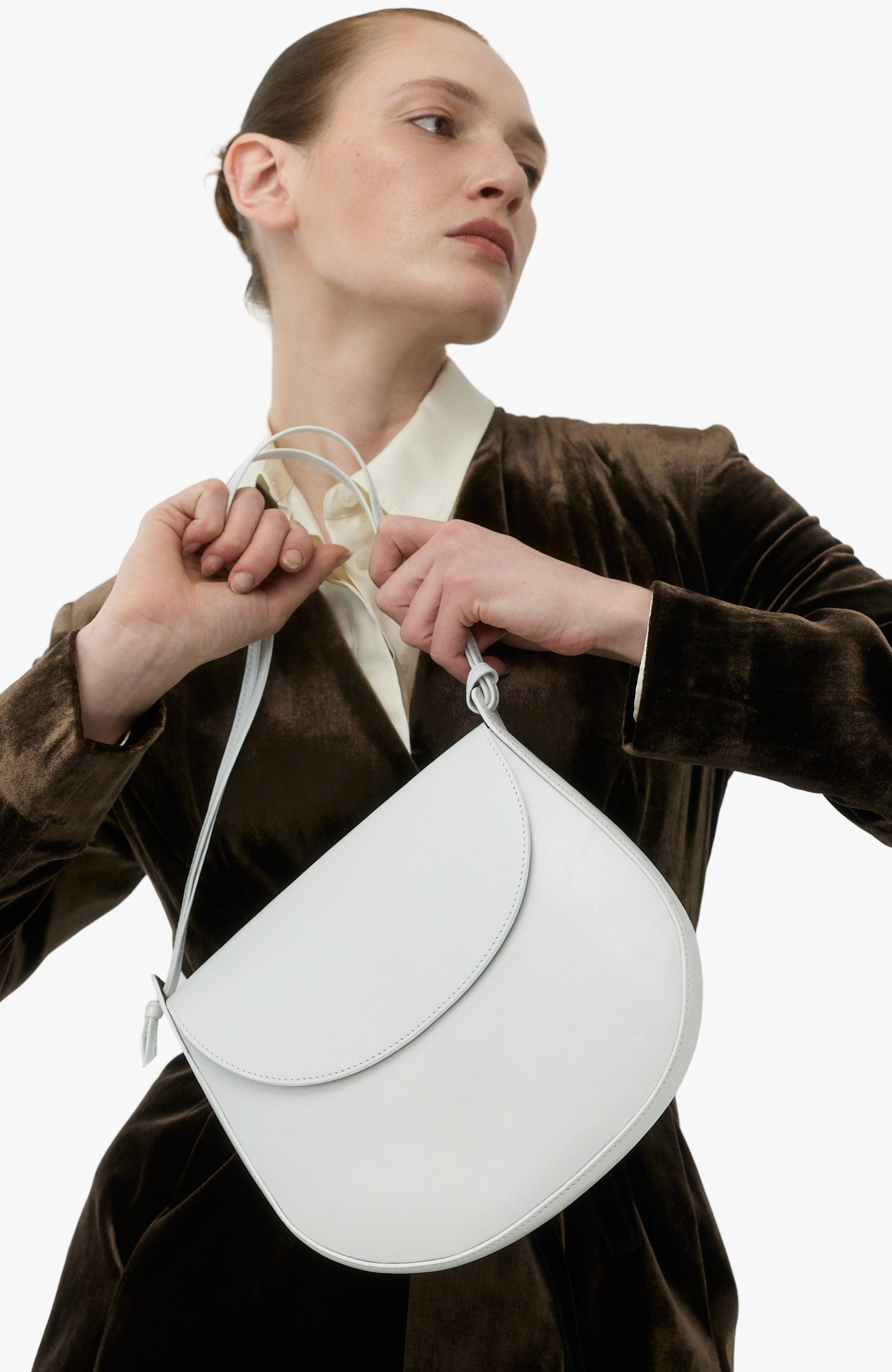Juliette Leather Shoulder Bag, Alternate, color, White