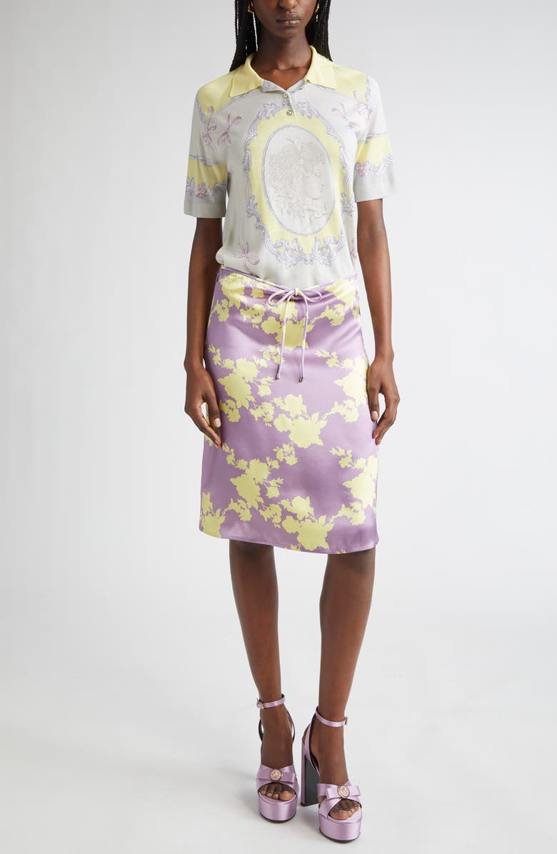 Versace Medusa Cameo Silk Polo, Alternate, color, 