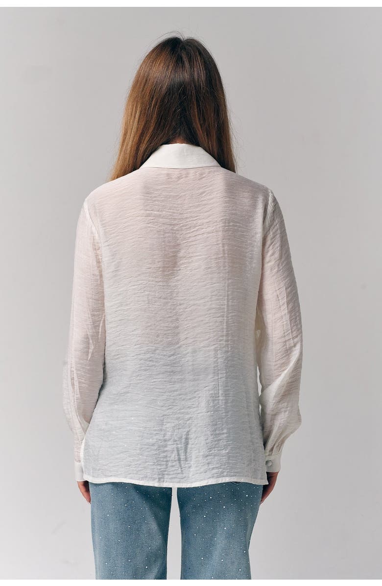 Le Fafo Silk Ruffles Blouse, Alternate, color, White