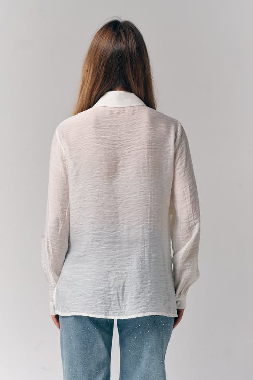 Le Fafo Silk Ruffles Blouse In White