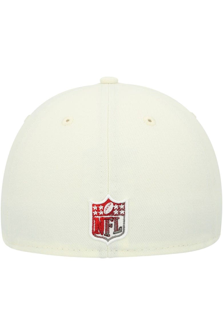 Men's New Era Cream Tampa Bay Buccaneers Chrome Color Dim 59FIFTY Fitted Hat, Alternate, color, Cream