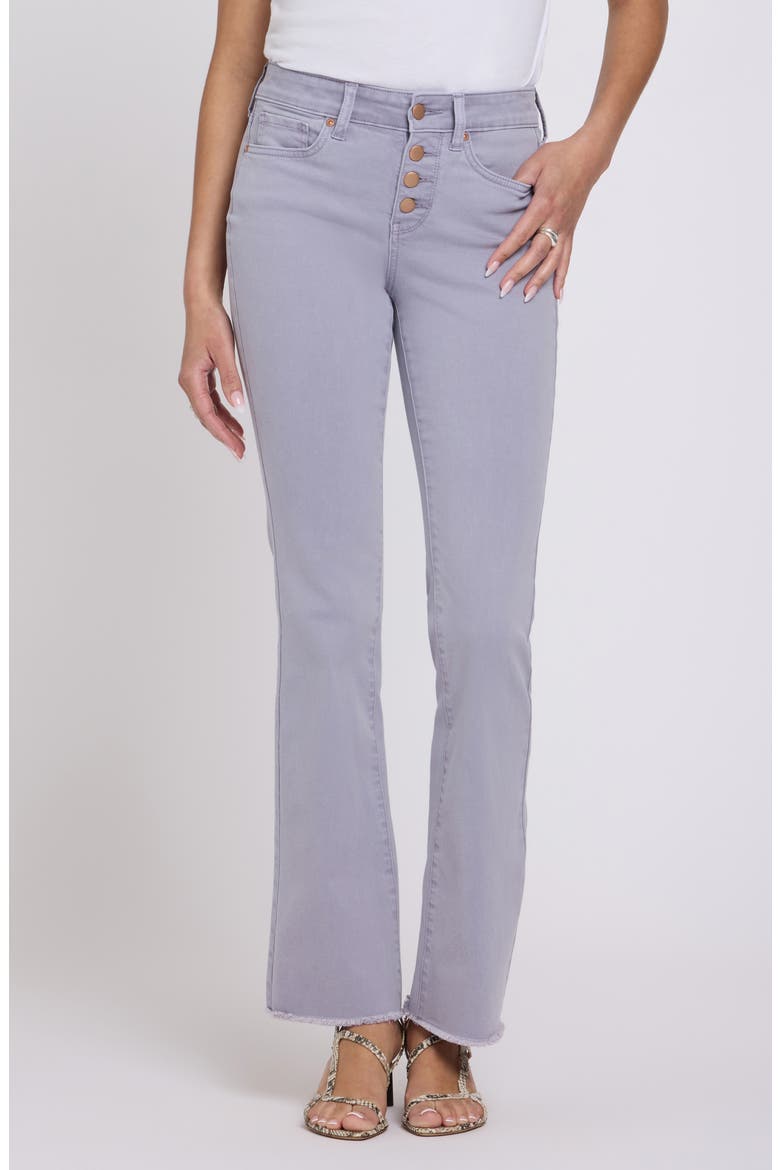Barbara Frayed Exposed Button Bootcut Jeans, Main, color, VINTAGE LAVENDER