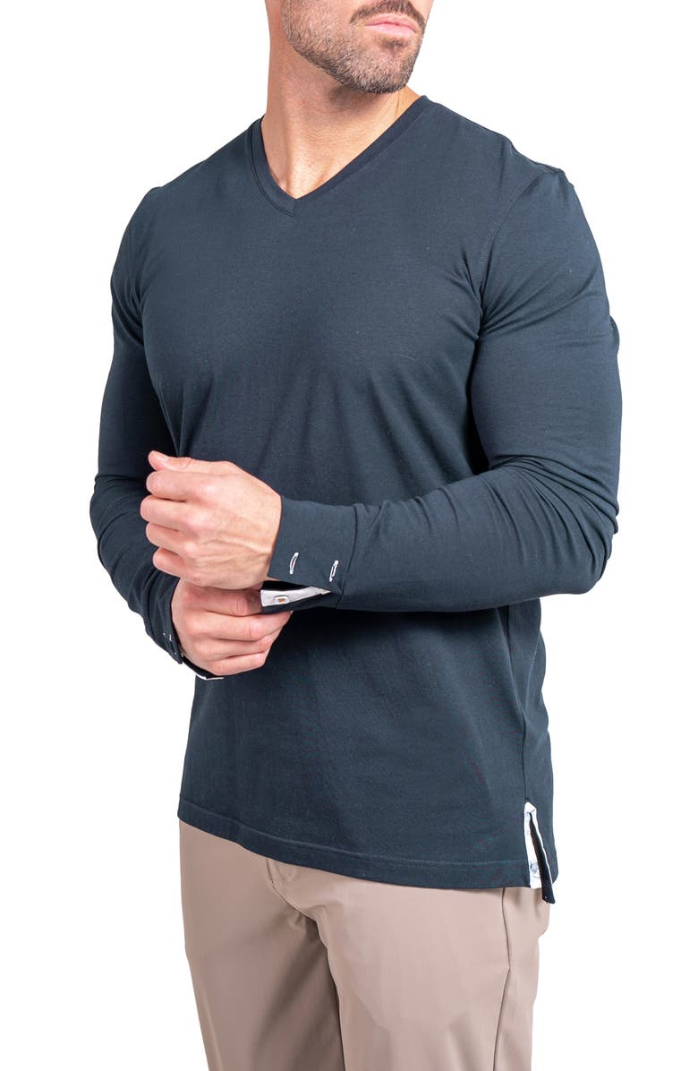 Maceoo Edison Ascension V-Neck Long Sleeve T-Shirt, Alternate, color, Blue