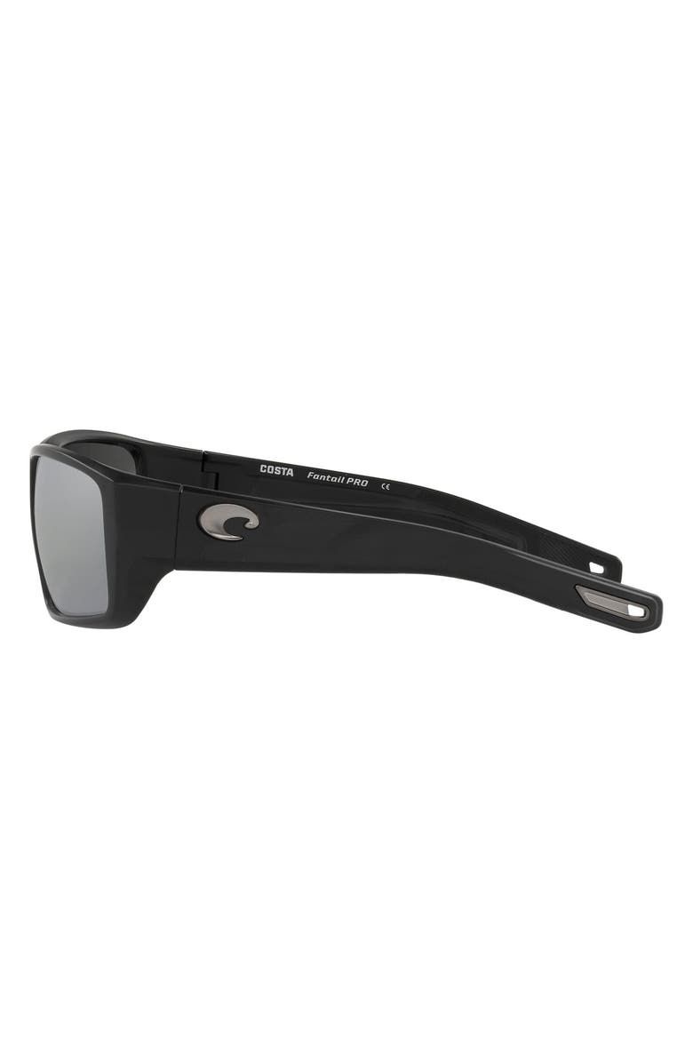 Costa Del Mar 60mm Polarized Rectangular Sunglasses, Alternate, color, Black Grey