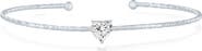 SIMONA Birthstone Cubic Zirconia Heart Open Cuff Bracelet