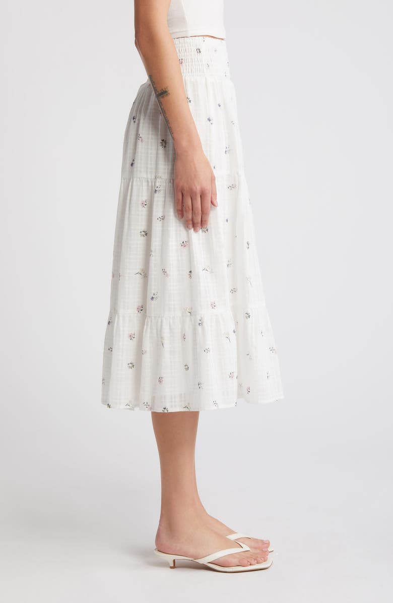 Rails Edina Floral Tiered Cotton Midi Skirt, Alternate, color, 