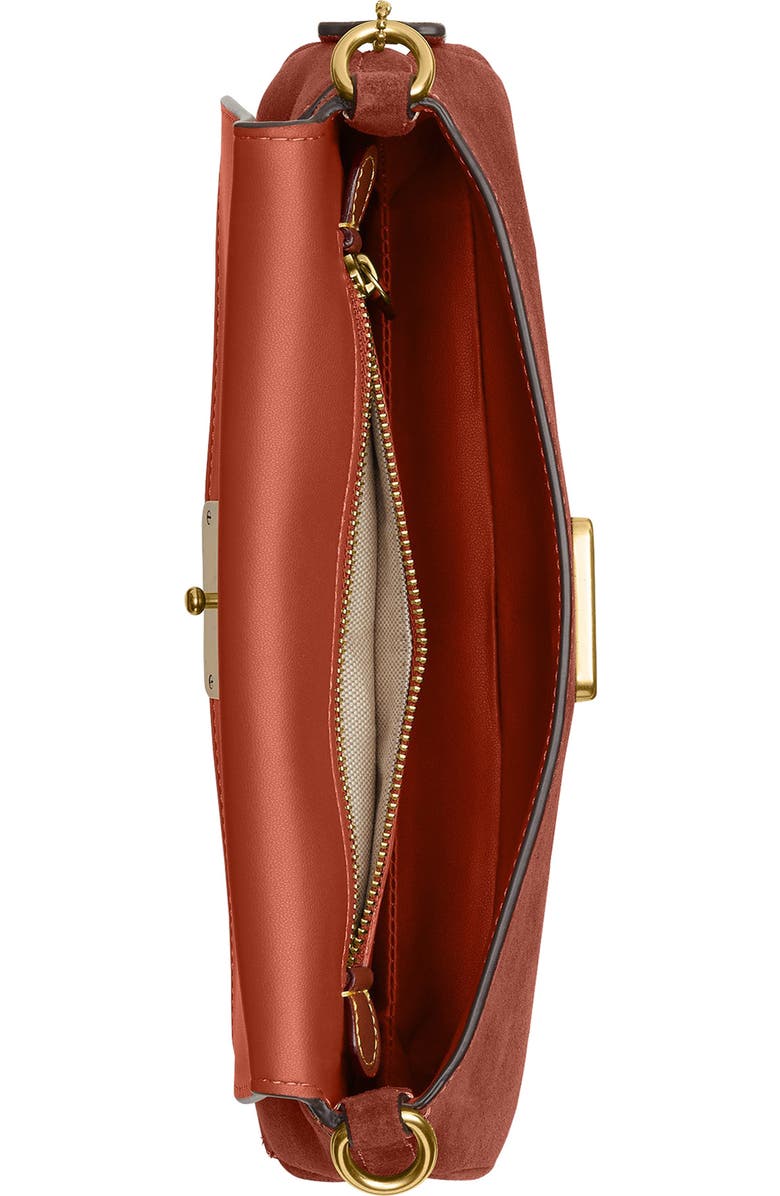COACH Jet Suede Shoulder Bag, Alternate, color, Clay