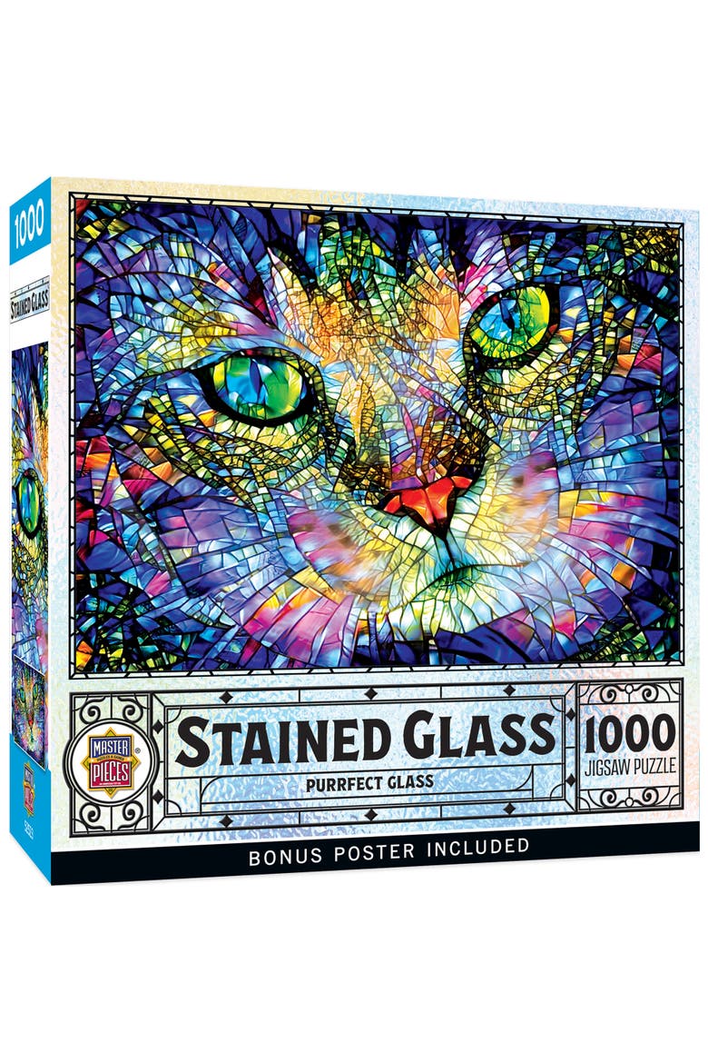 Purrfect Glass 1000 Piece Jigsaw Puzzle, Main, color, Multicolor