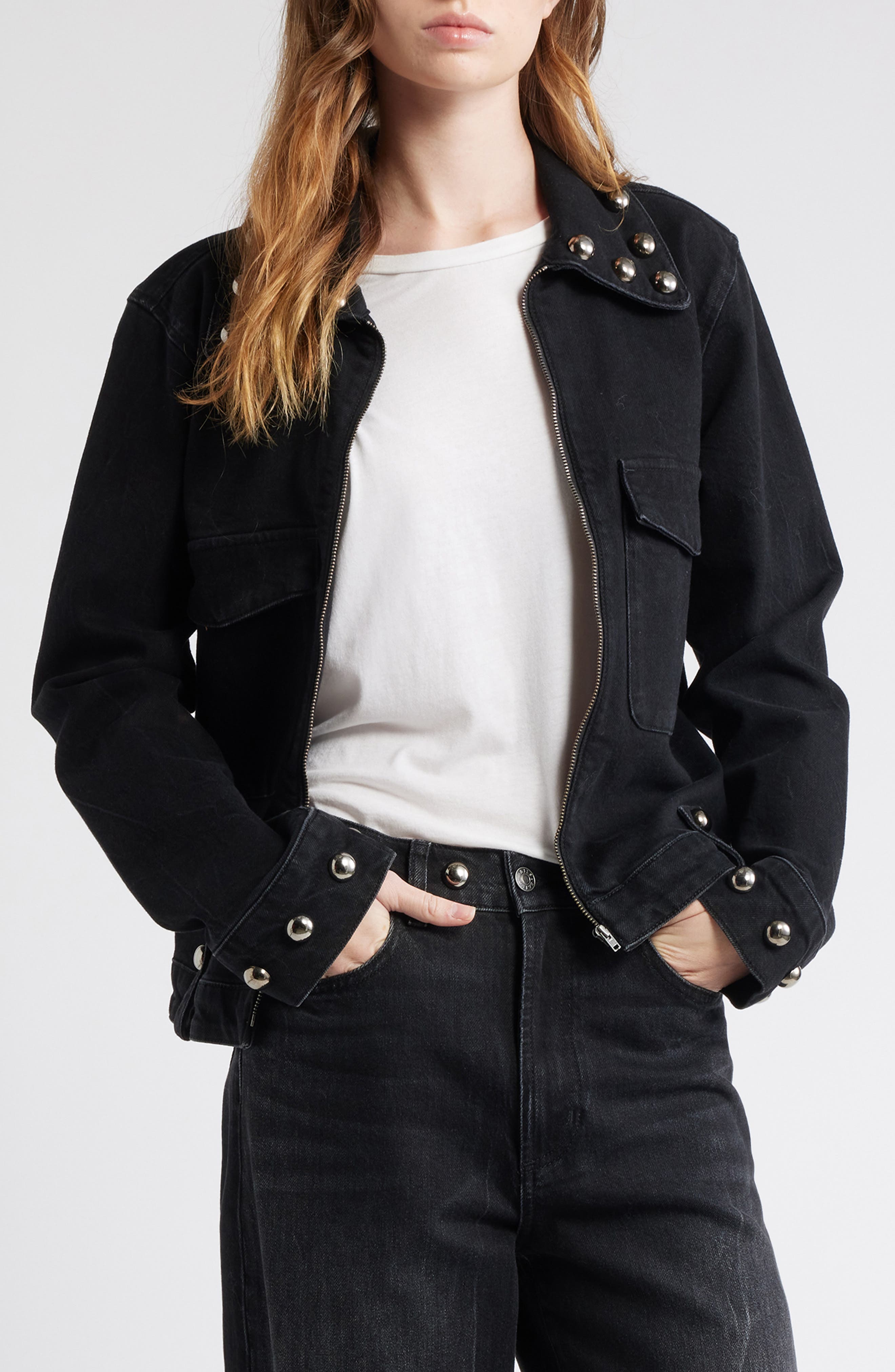 Roxbury Stud Detail Denim Jacket