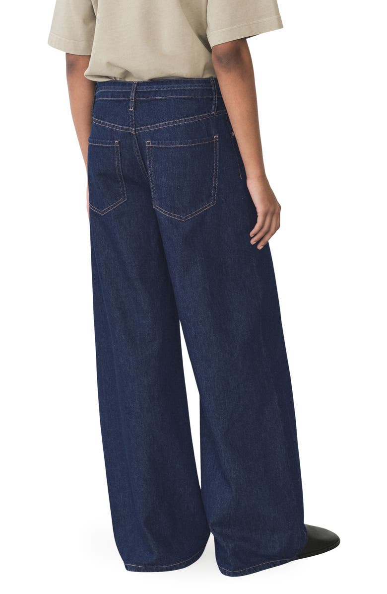 MANGO Olivia Belted Wide Leg Jeans, Alternate, color, Open Blue