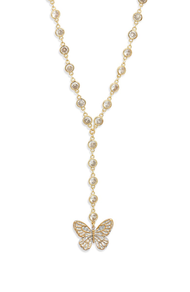 VIDAKUSH Duotone Butterfly Pendant Y Necklace, Main, color,
