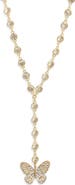 VIDAKUSH Duotone Butterfly Pendant Y Necklace