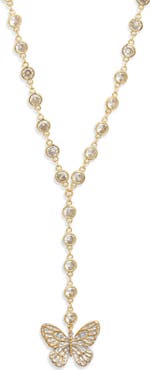 VIDAKUSH Duotone Butterfly Pendant Y Necklace
