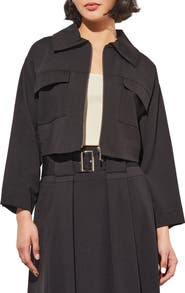 Ming Wang Zip Front Crop Jacket
