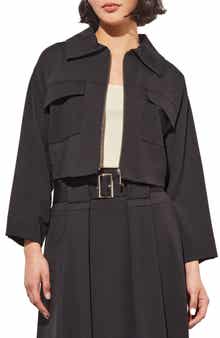 Ming Wang Zip Front Crop Jacket
