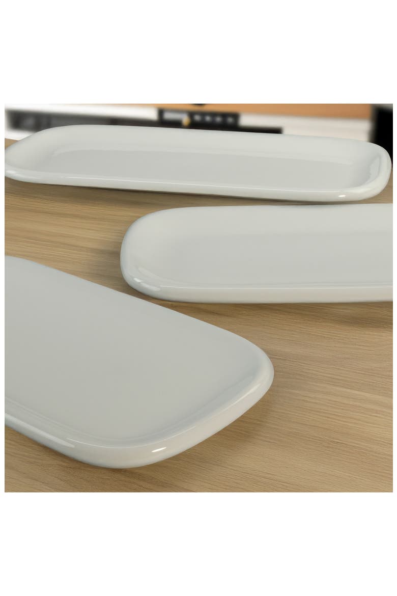 Set of 3 Assorted Impulse Rectangular Platters, Alternate, color, WHITE
