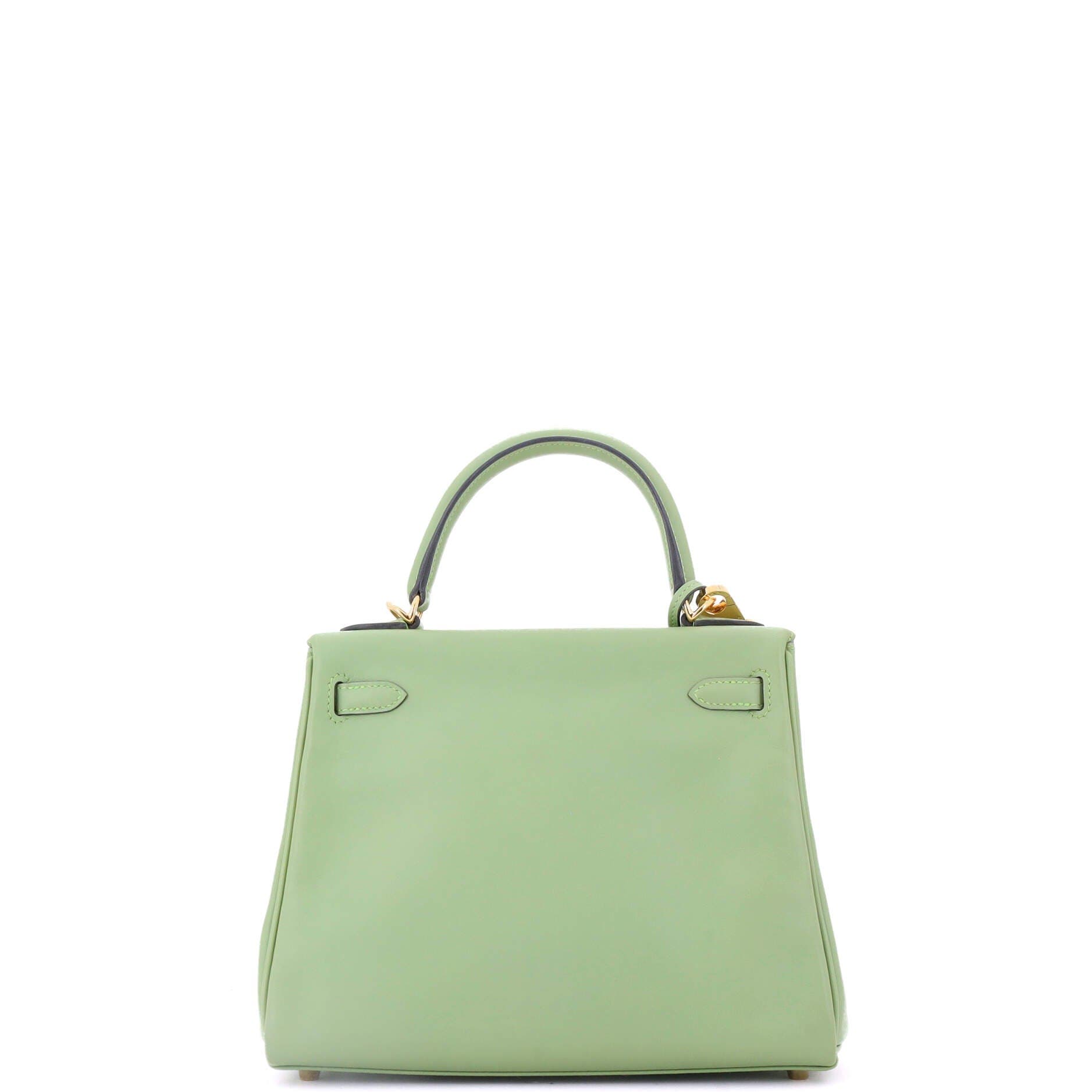 Pre-Owned Hermes Kelly Handbag Green Evercolor with Gold Hardware 25, Alternate, color, 