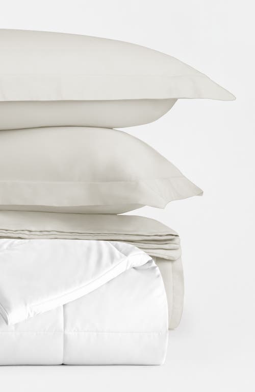 Homespun Vintage Washed Cotton Duvet Cover & Sham Set In White