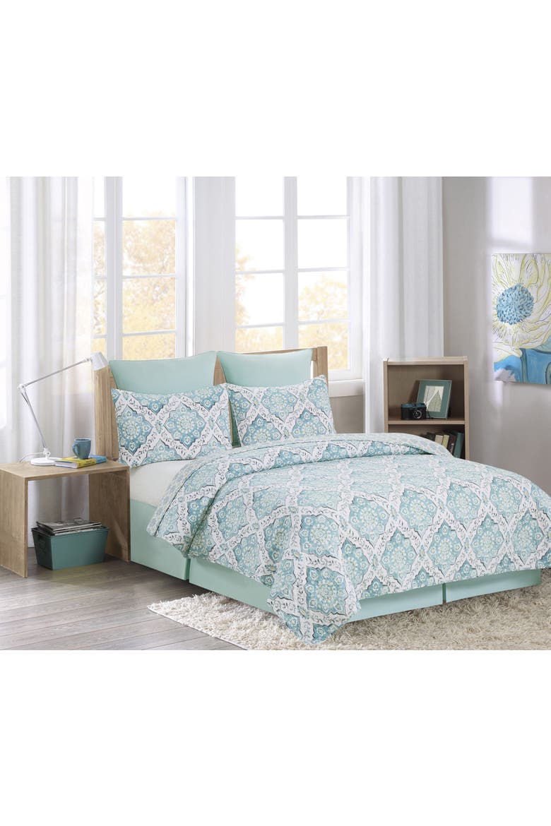Harlen Cotton Quilt Set  - Reversible and Machine Washable, Alternate, color, Green
