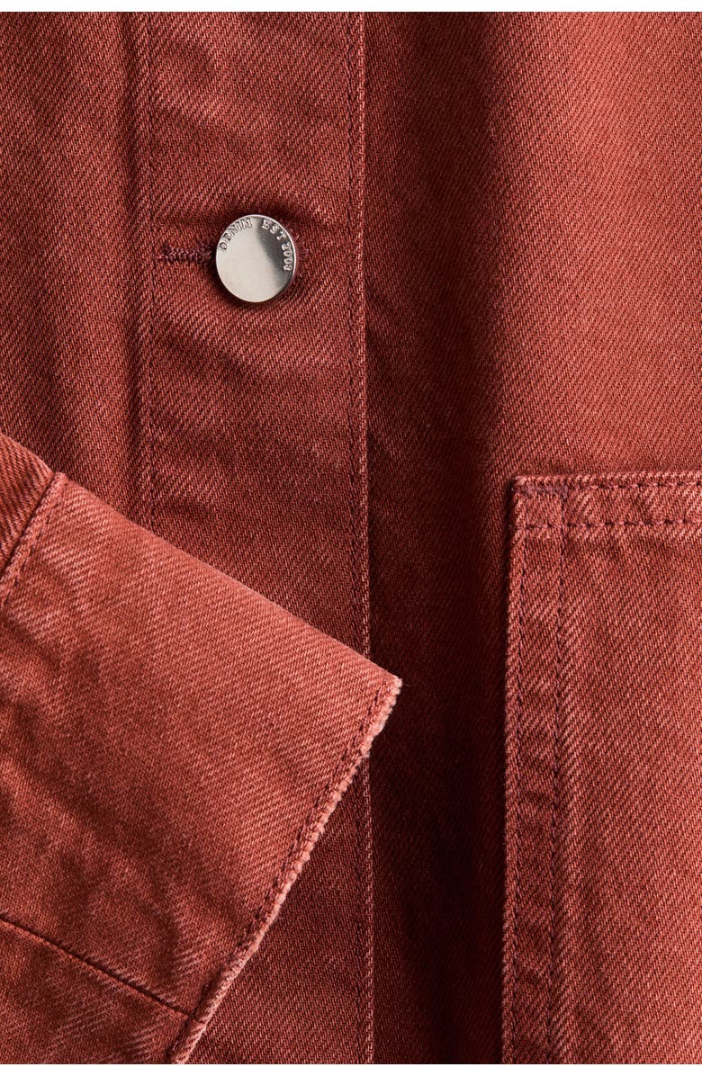 H&M Twill Shacket, Alternate, color, Rust Brown