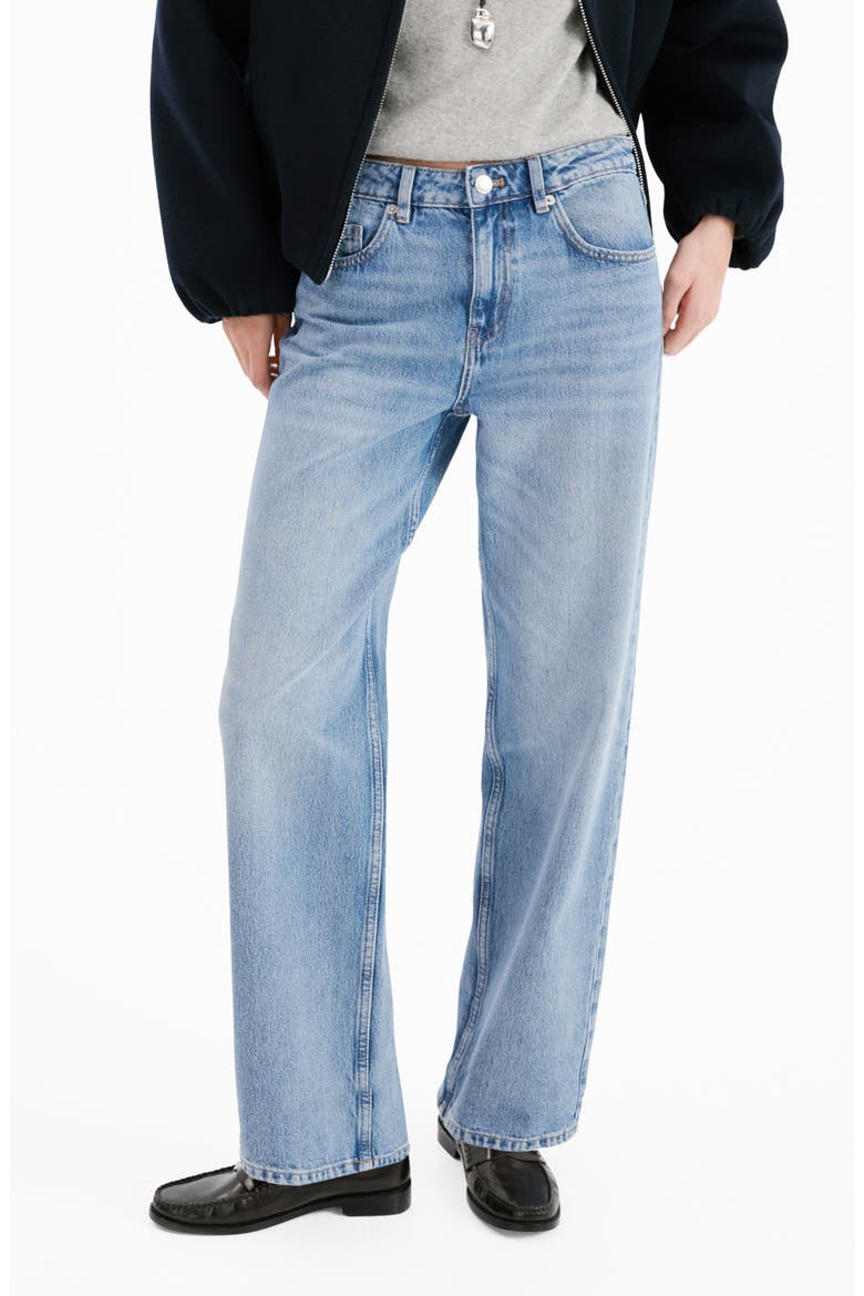 River Straight Leg Jeans, Main, color, MEDIUM BLUE