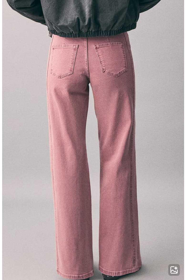 Belted Low Rise Straight Leg Jeans, Alternate, color, PINK