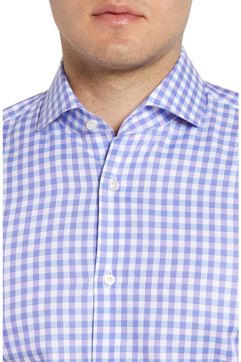 Slim Fit Check Dress Shirt, Alternate, color, PURPLE