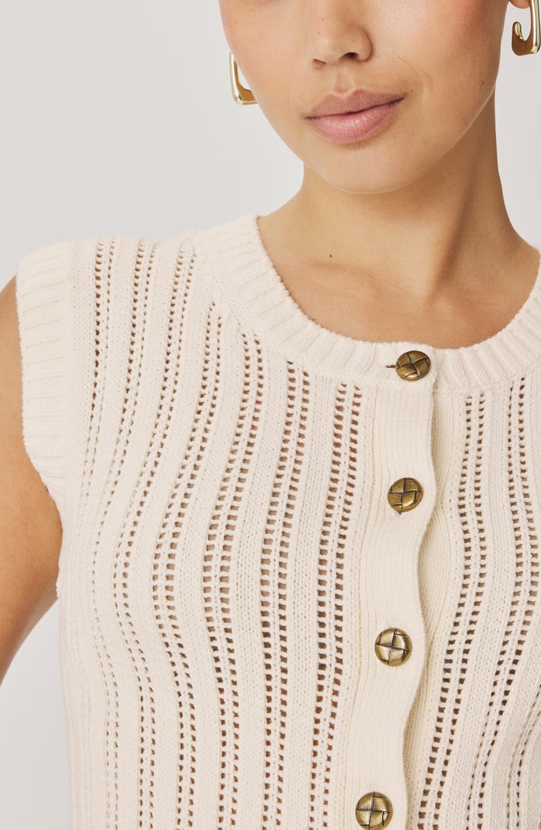 Splendid Luca Pointelle Sweater Tank, Alternate, color, Antique Pearl Grey