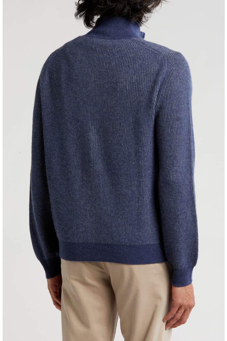 Rib Cashmere Zip Jacket, Alternate, color, BLUGY