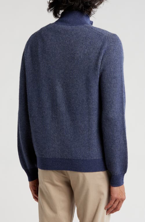 Amicale Rib Cashmere Zip Jacket In Blue
