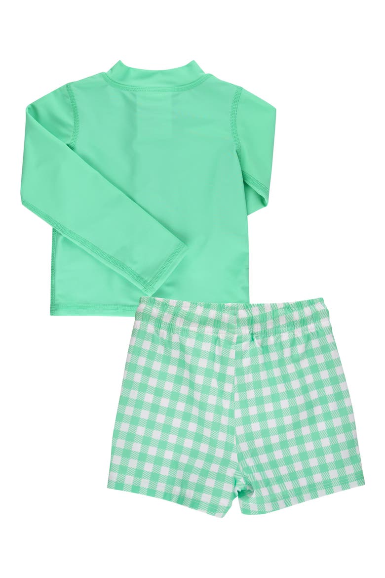 Kids' Spring Bud Long Sleeve UPF 50+ Two-Piece Rashguard Swimsuit, Alternate, color, GREEN