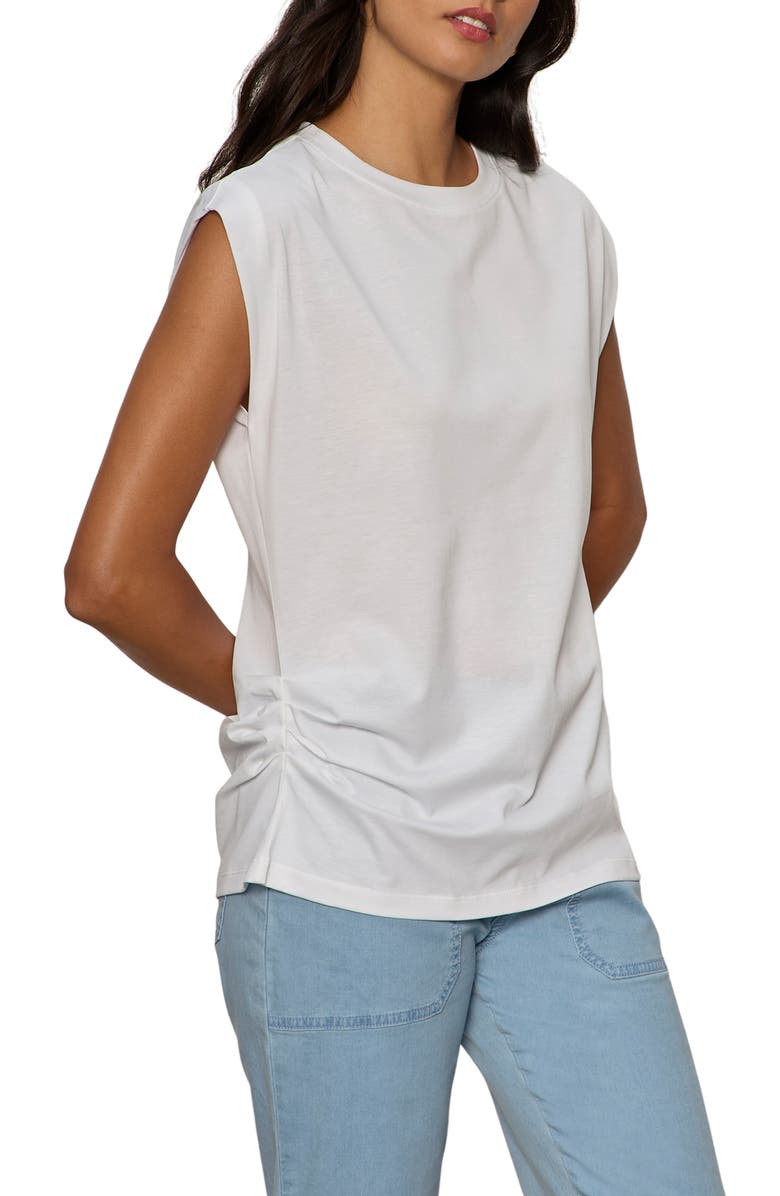 Sanctuary Pleated Muscle T-Shirt, Alternate, color, White