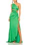 Cut Out One Shoulder Satin Gown