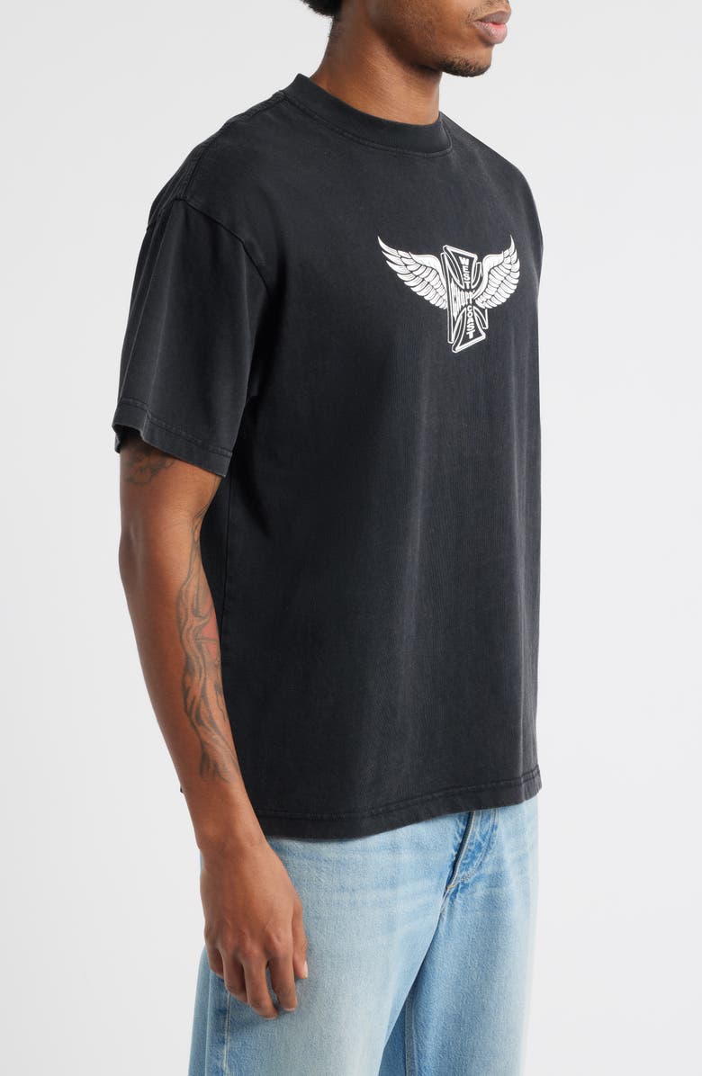 ID Supply Co West Coast Choppers First Flight Cotton Graphic T-Shirt, Alternate, color, Washed Black